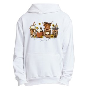 Scottish Highland Cow Sunflower Fall Vibes Coffee Lover Urban Pullover Hoodie