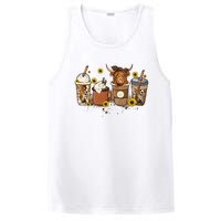 Scottish Highland Cow Sunflower Fall Vibes Coffee Lover PosiCharge Competitor Tank