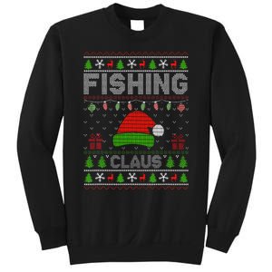 Santa Hat Christmas Light Fishing Claus Ugly Xmas Holiday Sweatshirt