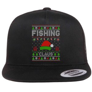 Santa Hat Christmas Light Fishing Claus Ugly Xmas Holiday Flat Bill Trucker Hat