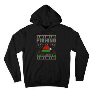 Santa Hat Christmas Light Fishing Claus Ugly Xmas Holiday Tall Hoodie