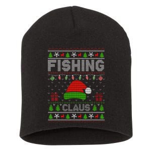 Santa Hat Christmas Light Fishing Claus Ugly Xmas Holiday Short Acrylic Beanie