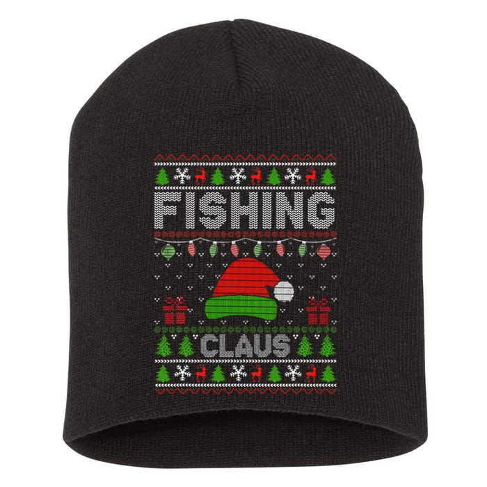 Santa Hat Christmas Light Fishing Claus Ugly Xmas Holiday Short Acrylic Beanie