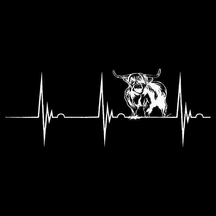 Scottish Highland Cow Heartbeat EKG Pulse Highlander Cow Cooling Performance Crew T-Shirt