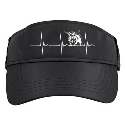 Scottish Highland Cow Heartbeat EKG Pulse Highlander Cow Adult Drive Performance Visor