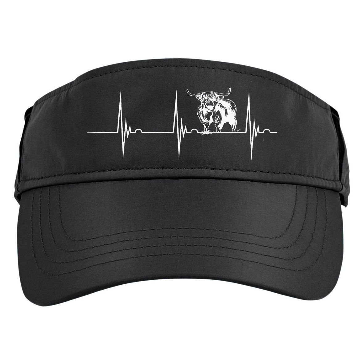 Scottish Highland Cow Heartbeat EKG Pulse Highlander Cow Adult Drive Performance Visor