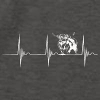 Scottish Highland Cow Heartbeat EKG Pulse Highlander Cow Vector Backpack