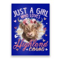 Scottish Highland Cow Just A Who Loves Highland Cows Gift Poster