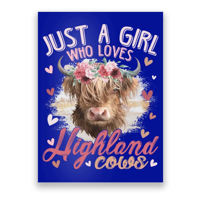 Scottish Highland Cow Just A Who Loves Highland Cows Gift Poster