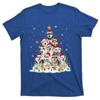 Siberian Husky Christmas Tree Dog Lights Pajamas Xmas Cool Gift T-Shirt