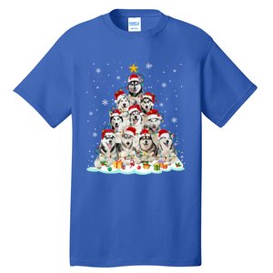 Siberian Husky Christmas Tree Dog Lights Pajamas Xmas Cool Gift Tall T-Shirt