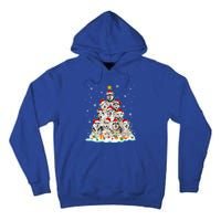 Siberian Husky Christmas Tree Dog Lights Pajamas Xmas Cool Gift Tall Hoodie