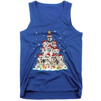 Siberian Husky Christmas Tree Dog Lights Pajamas Xmas Cool Gift Tank Top