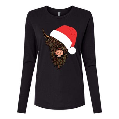 Scottish Highland Cattle Hairy Cow Farmer Gift Christmas Hat Womens Cotton Relaxed Long Sleeve T-Shirt