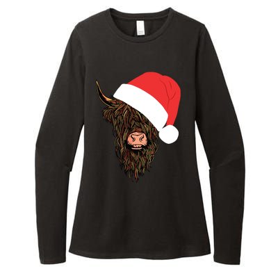 Scottish Highland Cattle Hairy Cow Farmer Gift Christmas Hat Womens CVC Long Sleeve Shirt