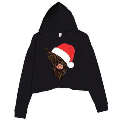 Scottish Highland Cattle Hairy Cow Farmer Gift Christmas Hat Crop Fleece Hoodie