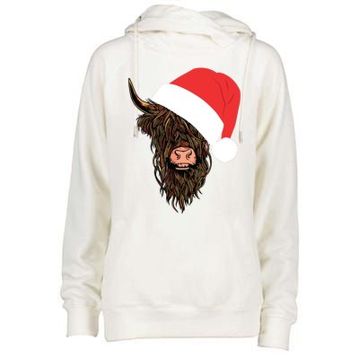 Scottish Highland Cattle Hairy Cow Farmer Gift Christmas Hat Womens Funnel Neck Pullover Hood