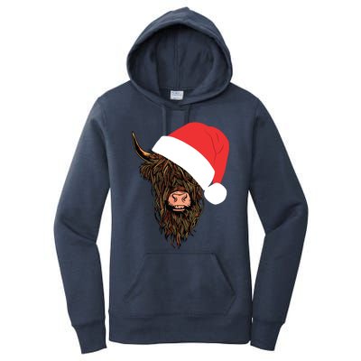 Scottish Highland Cattle Hairy Cow Farmer Gift Christmas Hat Women's Pullover Hoodie