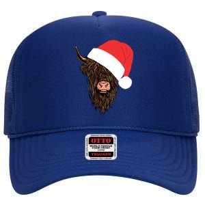 Scottish Highland Cattle Hairy Cow Farmer Gift Christmas Hat High Crown Mesh Back Trucker Hat