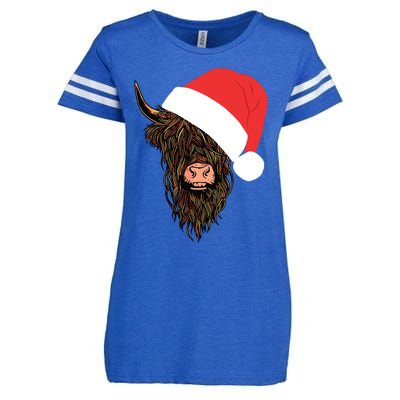 Scottish Highland Cattle Hairy Cow Farmer Gift Christmas Hat Enza Ladies Jersey Football T-Shirt