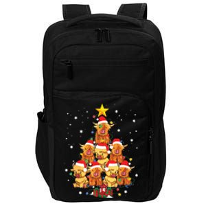 Scottish Highland Cow Christmas Tree Funny Cow Lover Xmas Impact Tech Backpack