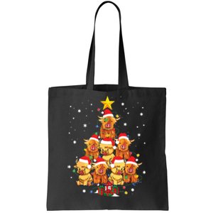 Scottish Highland Cow Christmas Tree Funny Cow Lover Xmas Tote Bag