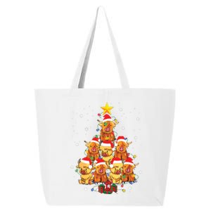 Scottish Highland Cow Christmas Tree Funny Cow Lover Xmas 25L Jumbo Tote