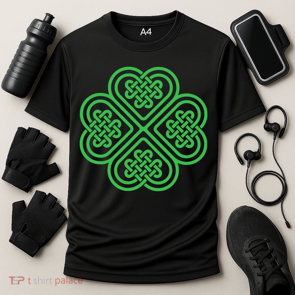 Shamrock Heart Celtic Knot Irish St. Patricks Day Performance Shirt