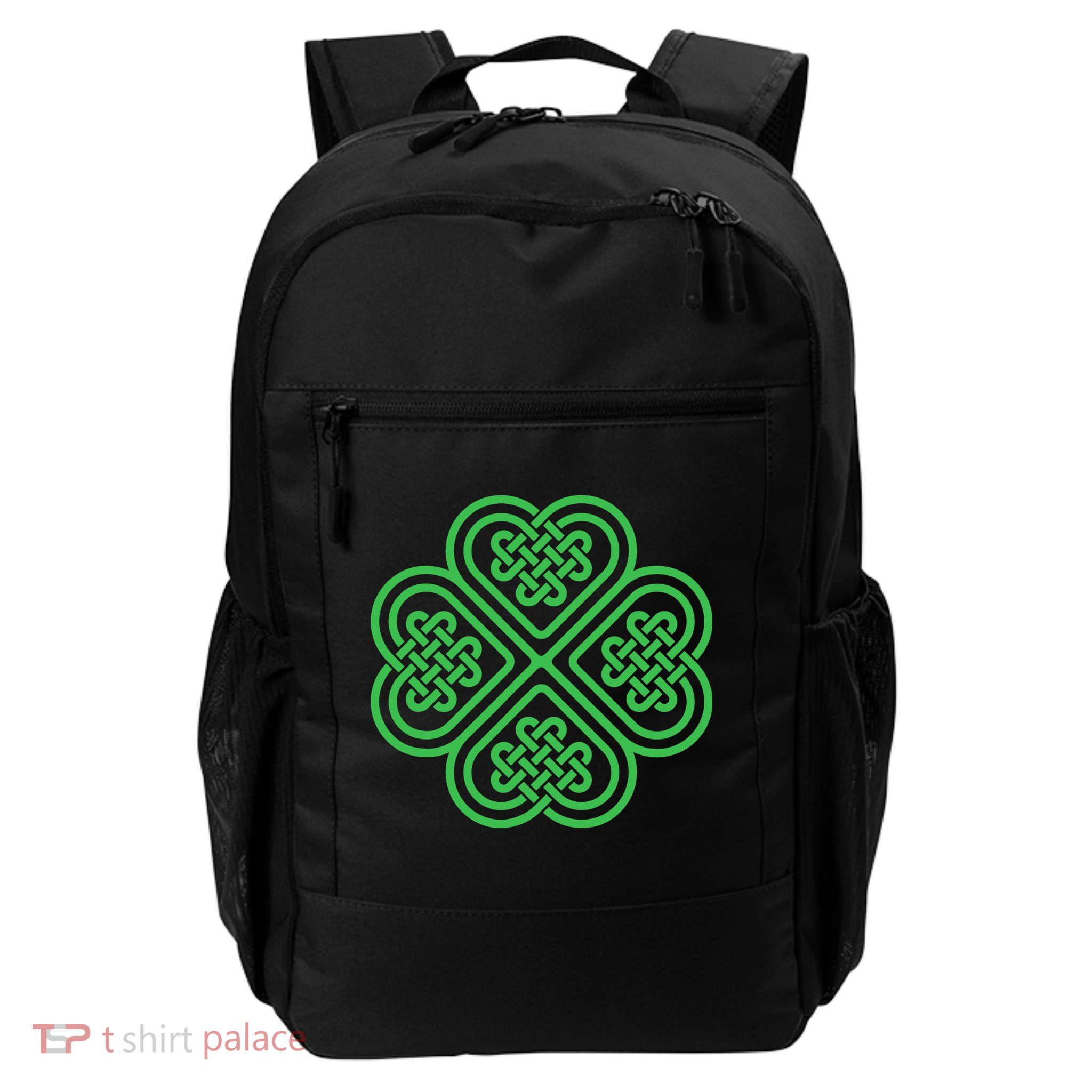 Shamrock Heart Celtic Knot Irish St. Patricks Day Backpack