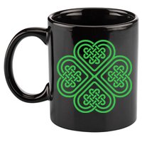 Shamrock Heart Celtic Knot Irish St. Patricks Day 11oz C Handle Ceramic Mug
