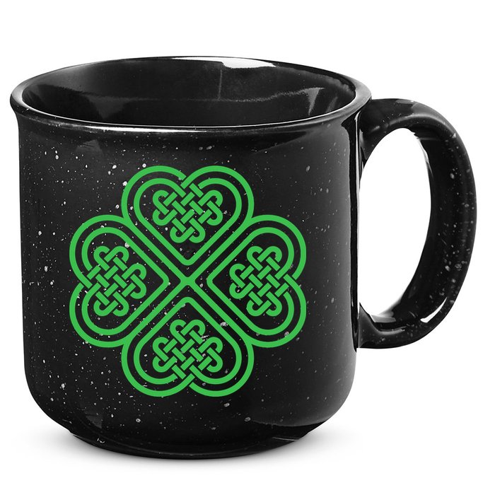 Shamrock Heart Celtic Knot Irish St. Patricks Day 15oz Campfire Ceramic Mug