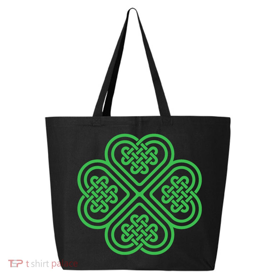 Shamrock Heart Celtic Knot Irish St. Patricks Day 25L Jumbo Tote