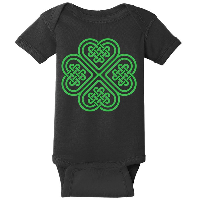 Shamrock Heart Celtic Knot Irish St. Patricks Day Baby Bodysuit