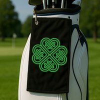 Shamrock Heart Celtic Knot Irish St. Patricks Day Golf Towel