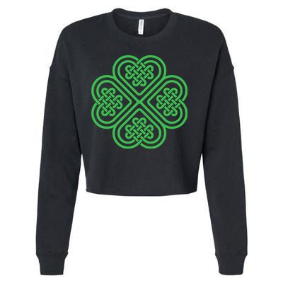 Shamrock Heart Celtic Knot Irish St. Patricks Day Cropped Pullover Crew
