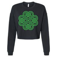 Shamrock Heart Celtic Knot Irish St. Patricks Day Cropped Pullover Crew