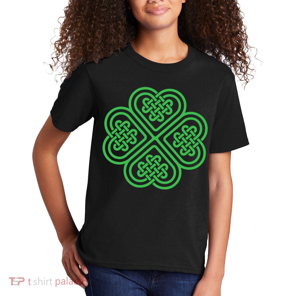Shamrock Heart Celtic Knot Irish St. Patricks Day Kids T-Shirt