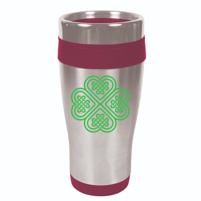 Shamrock Heart Celtic Knot Irish St. Patricks Day 16oz Travel Tumbler