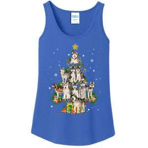 Siberian Husky Christmas Tree Funny Dog Lover Xmas Pajama Gift Ladies Essential Tank