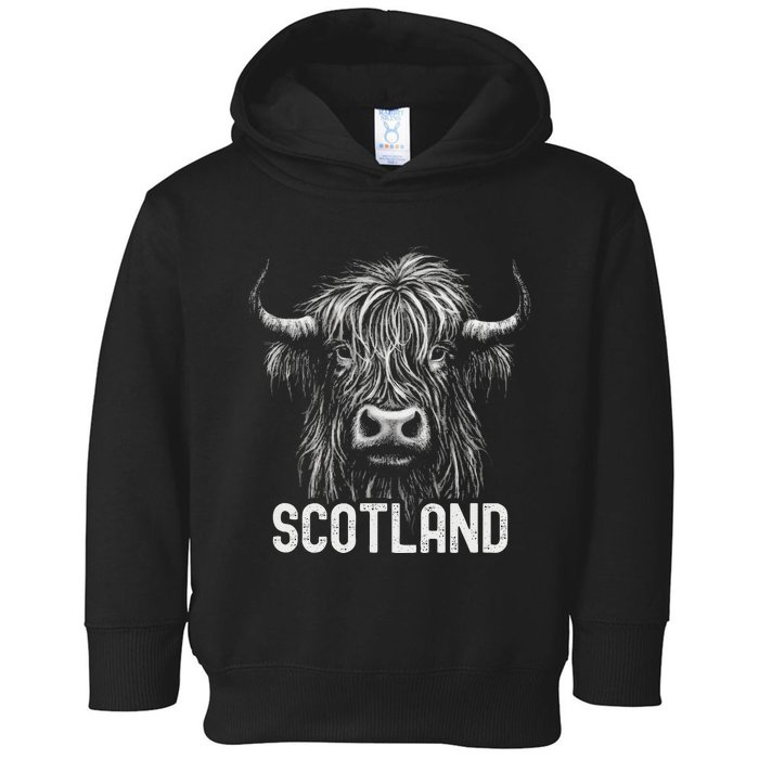 Scottish Highland Cow Scotland Trip Toddler Hoodie