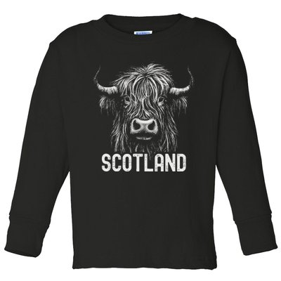 Scottish Highland Cow Scotland Trip Toddler Long Sleeve Shirt