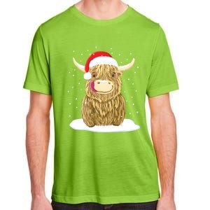 Scottish Highland Cow Christmas Snow Gift Adult ChromaSoft Performance T-Shirt