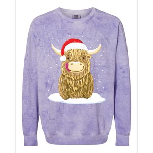 Scottish Highland Cow Christmas Snow Gift Colorblast Crewneck Sweatshirt