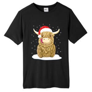 Scottish Highland Cow Christmas Snow Gift Tall Fusion ChromaSoft Performance T-Shirt