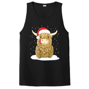 Scottish Highland Cow Christmas Snow Gift PosiCharge Competitor Tank