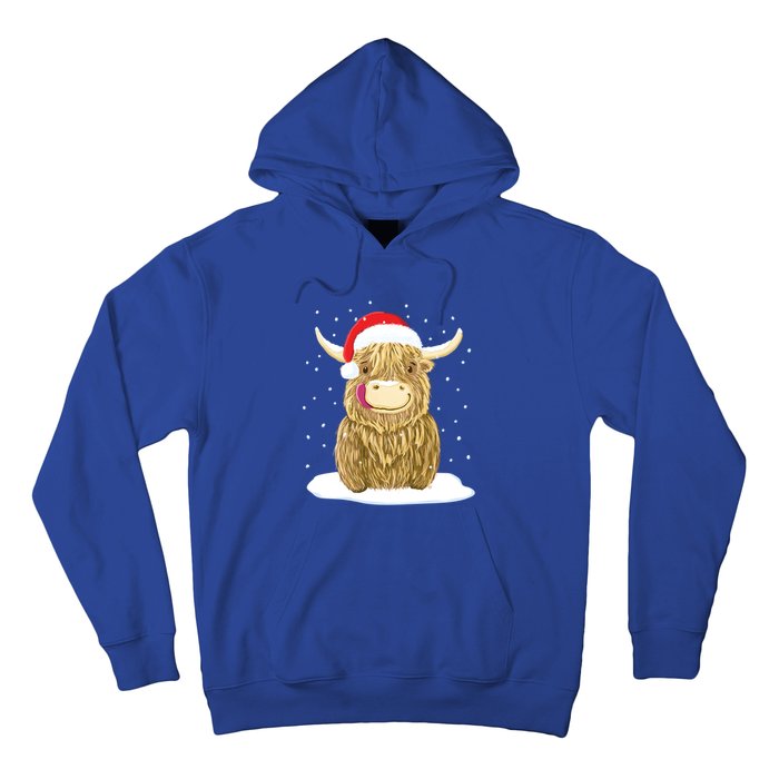 Scottish Highland Cow Christmas Snow Gift Hoodie