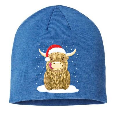 Scottish Highland Cow Christmas Snow Gift Sustainable Beanie