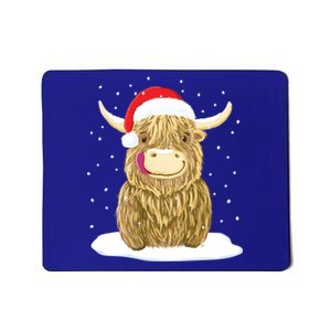 Scottish Highland Cow Christmas Snow Gift Mousepad