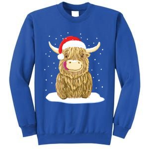 Scottish Highland Cow Christmas Snow Gift Tall Sweatshirt