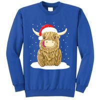 Scottish Highland Cow Christmas Snow Gift Tall Sweatshirt